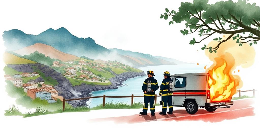 Incêndio em Veículo na Via Rápida do Funchal Levanta Preocupações sobre Segurança Rodoviária